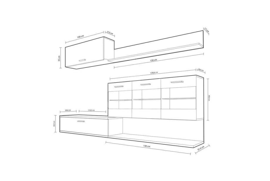 Composición salón de 250 cm con LED 012.963